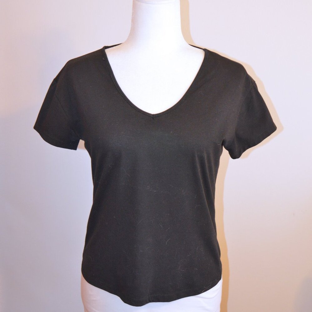 Vintage Express Cotton V-Neck T-Shirt - Size L